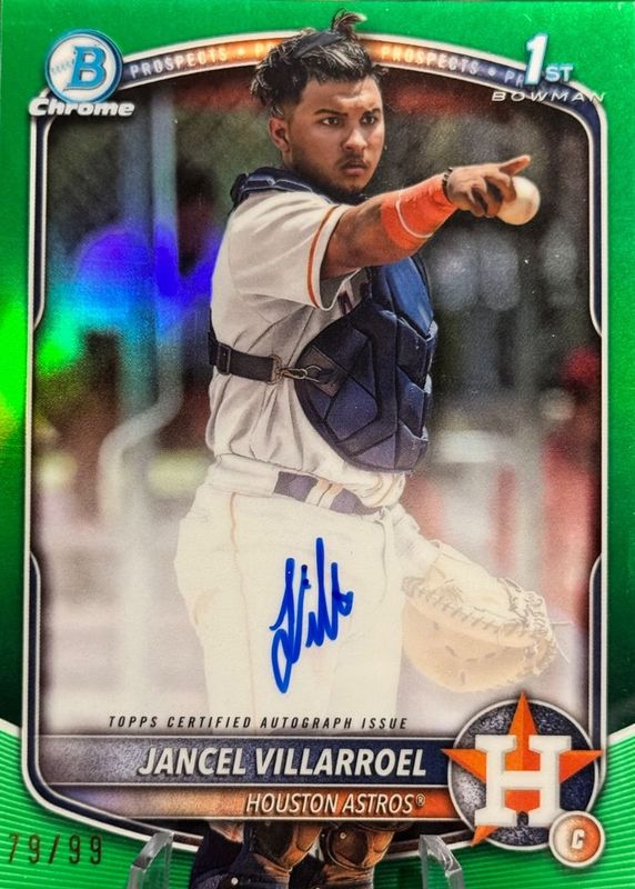 Jancel Villarroel 2025 Bowman #CPA-JV Chrome Prospect Auto - Green Refractor /99 (1st) RAW