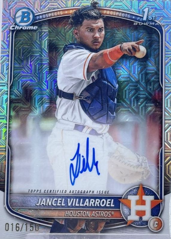 Jancel Villarroel 2025 Bowman #CPA-JV Chrome Prospect Auto - HTA Choice Refractor /150 (1st) RAW