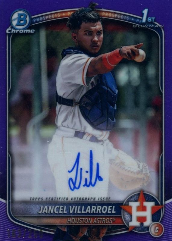 Jancel Villarroel 2025 Bowman #CPA-JV Chrome Prospect Auto - Purple Refractor /250 (1st) RAW