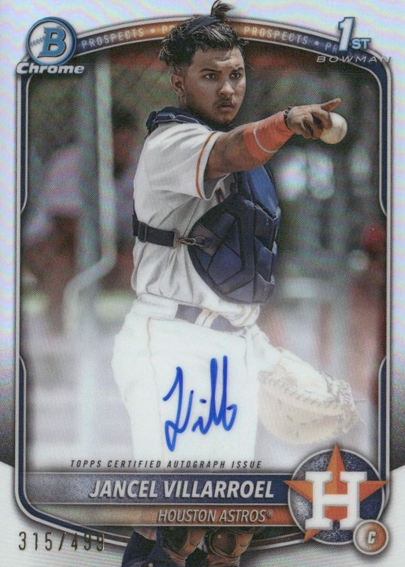Jancel Villarroel 2025 Bowman #CPA-JV Chrome Prospect Auto - Refractor /499 (1st) RAW