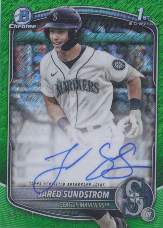 2025 Bowman #CPA-JSU Chrome Prospect Auto - Green Shimmer Refractor /99 (1st)