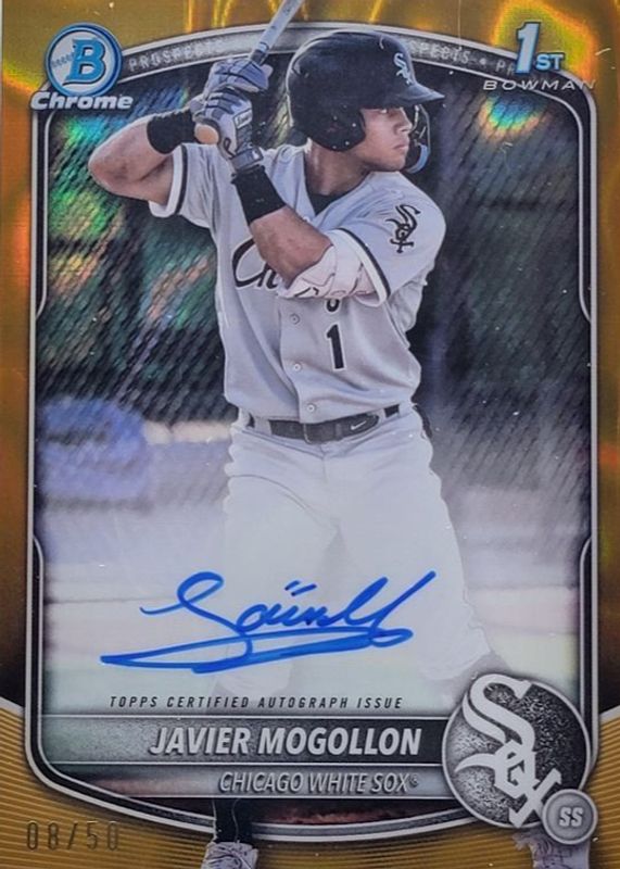 Javier Mogollon 2025 Bowman #CPA-JMO Chrome Prospect Auto - Gold Lava Refractor /50 (1st) RAW