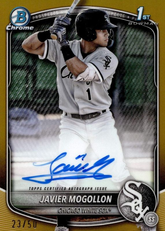Javier Mogollon 2025 Bowman #CPA-JMO Chrome Prospect Auto - Gold Refractor /50 (1st) RAW