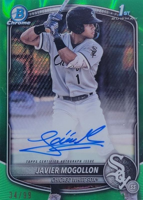 Javier Mogollon 2025 Bowman #CPA-JMO Chrome Prospect Auto - Green Lava Refractor /99 (1st) RAW