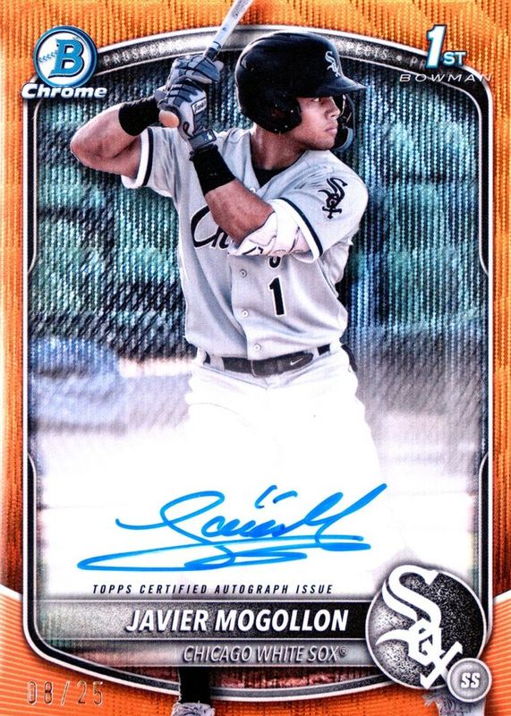 Javier Mogollon 2025 Bowman #CPA-JMO Chrome Prospect Auto - Orange Wave Refractor /25 (1st) RAW