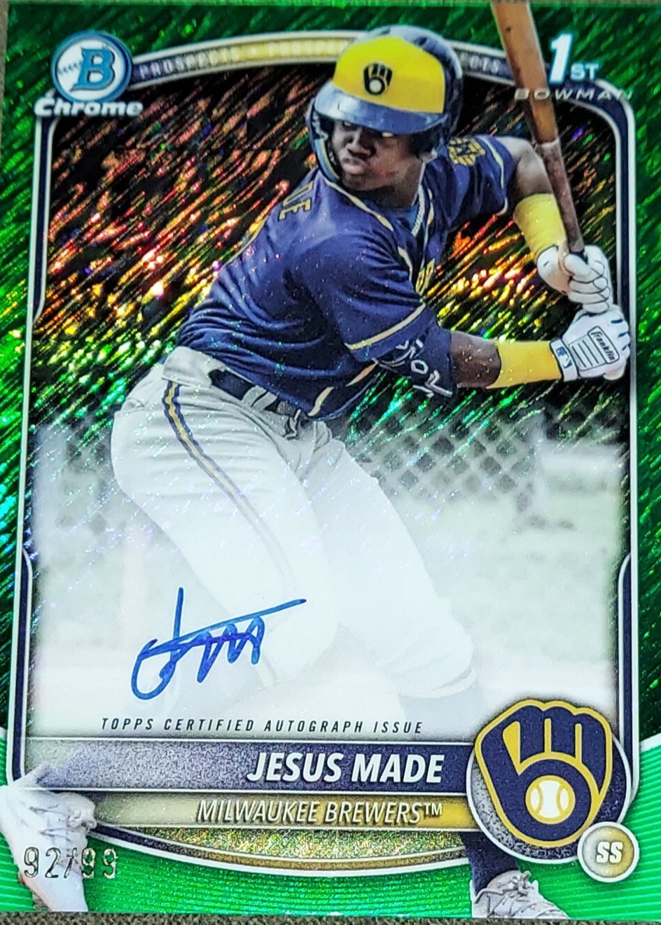 Jesus Made 2025 Bowman #CPA-JM Chrome Prospect Auto - Green