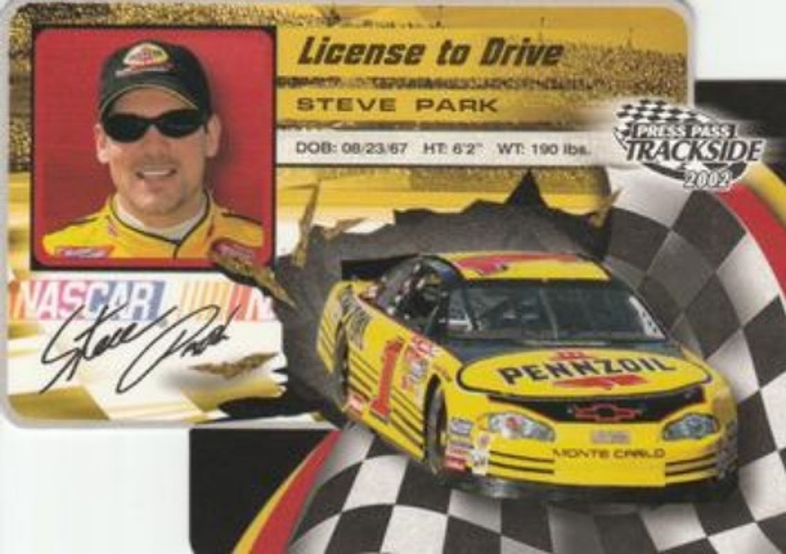 2002 Press Pass Trackside #LDP-25 License to Drive Die Cuts