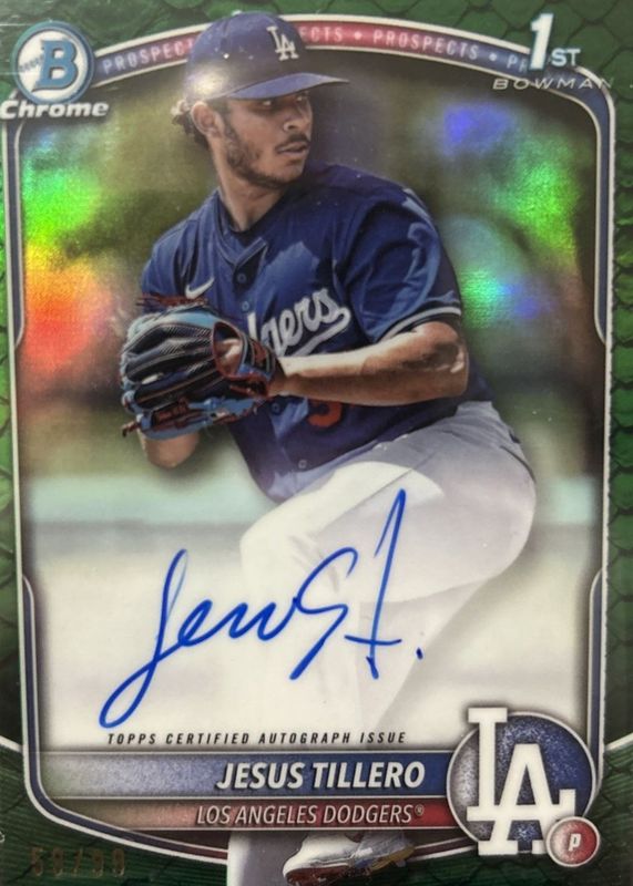 2025 Bowman #CPA-JT Chrome Prospect Auto - Reptilian Green Refractor /99 (1st)