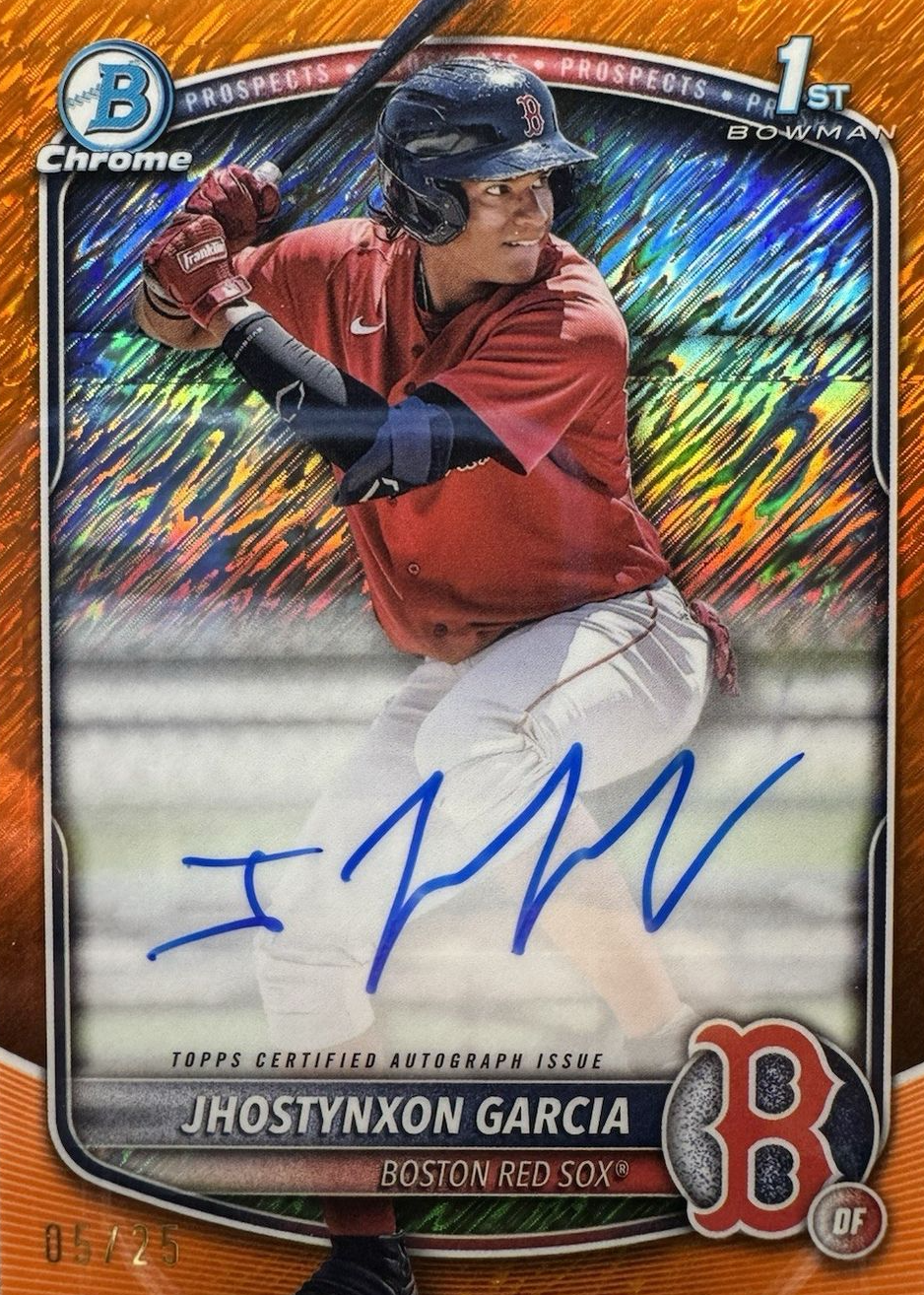 Jhostynxon Garcia 2025 Bowman #CPA-JGA Chrome Prospect Auto