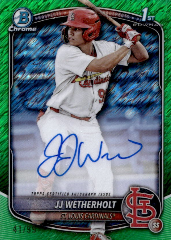 JJ Wetherholt 2025 Bowman #CPA-JW Chrome Prospect Auto - Green