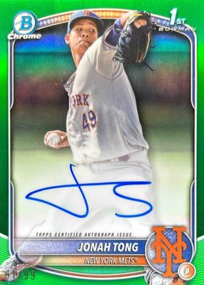 Jonah Tong 2025 Bowman #CPA-JTO Chrome Prospect Auto (1st