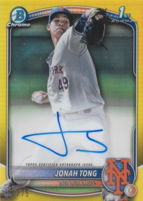 Jonah Tong 2025 Bowman #CPA-JTO Chrome Prospect Auto