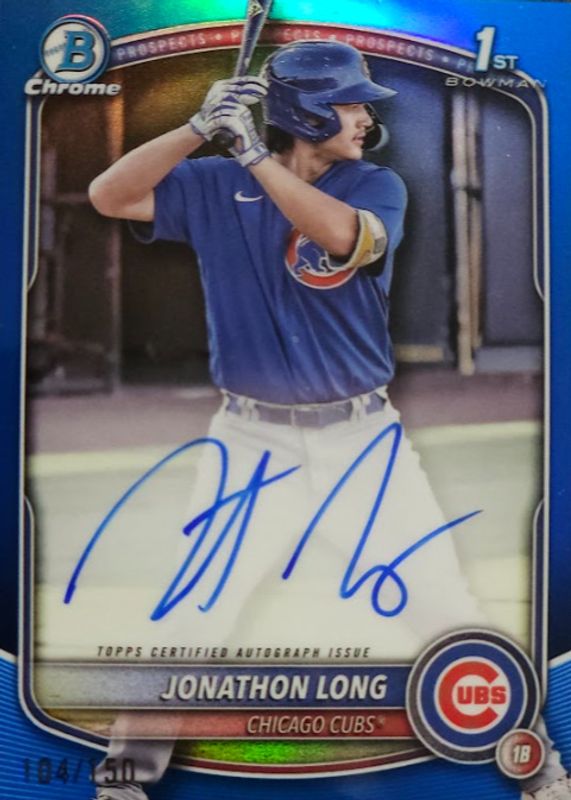 2025 Bowman #CPA-JLG Chrome Prospect Auto - Blue Refractor /150 (1st)