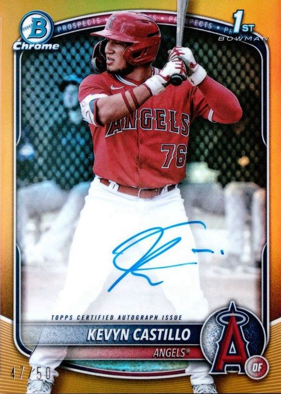 Kevyn Castillo 2025 Bowman #CPA-KC Chrome Prospect Auto - Gold Refractor /50 (1st) RAW