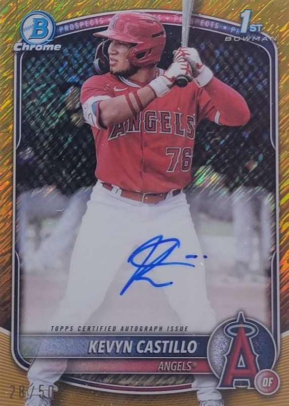 Kevyn Castillo 2025 Bowman #CPA-KC Chrome Prospect Auto - Gold Shimmer Refractor /50 (1st) RAW