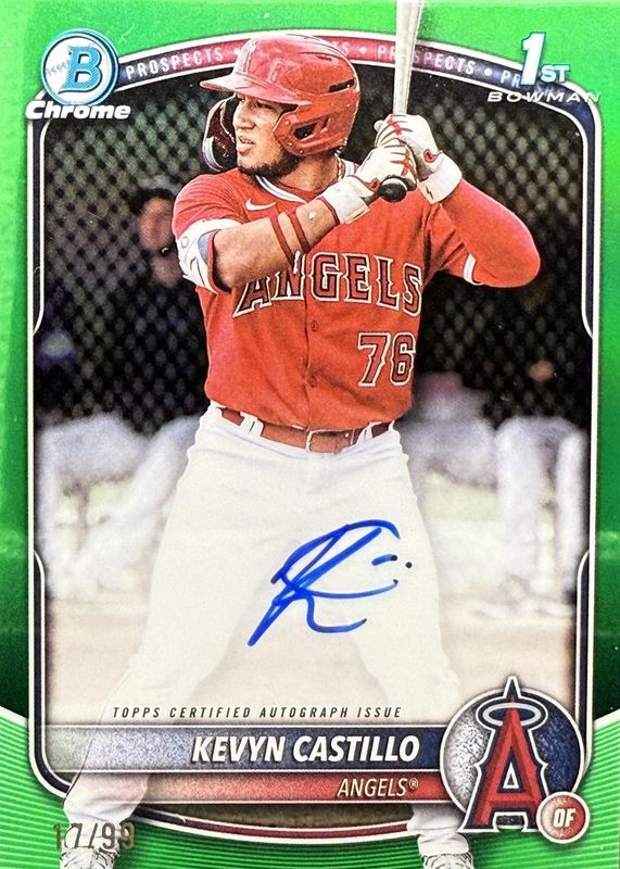 Kevyn Castillo 2025 Bowman #CPA-KC Chrome Prospect Auto - Green Refractor /99 (1st) RAW