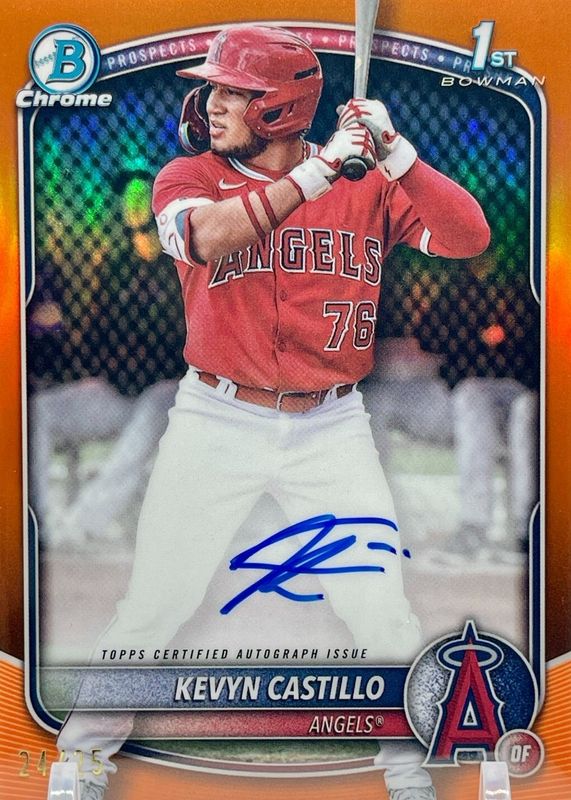 Kevyn Castillo 2025 Bowman #CPA-KC Chrome Prospect Auto - Orange Refractor /25 (1st) RAW