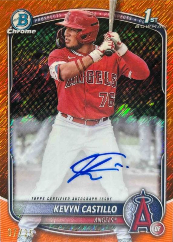 Kevyn Castillo 2025 Bowman #CPA-KC Chrome Prospect Auto - Orange Shimmer Refractor /25 (1st) RAW