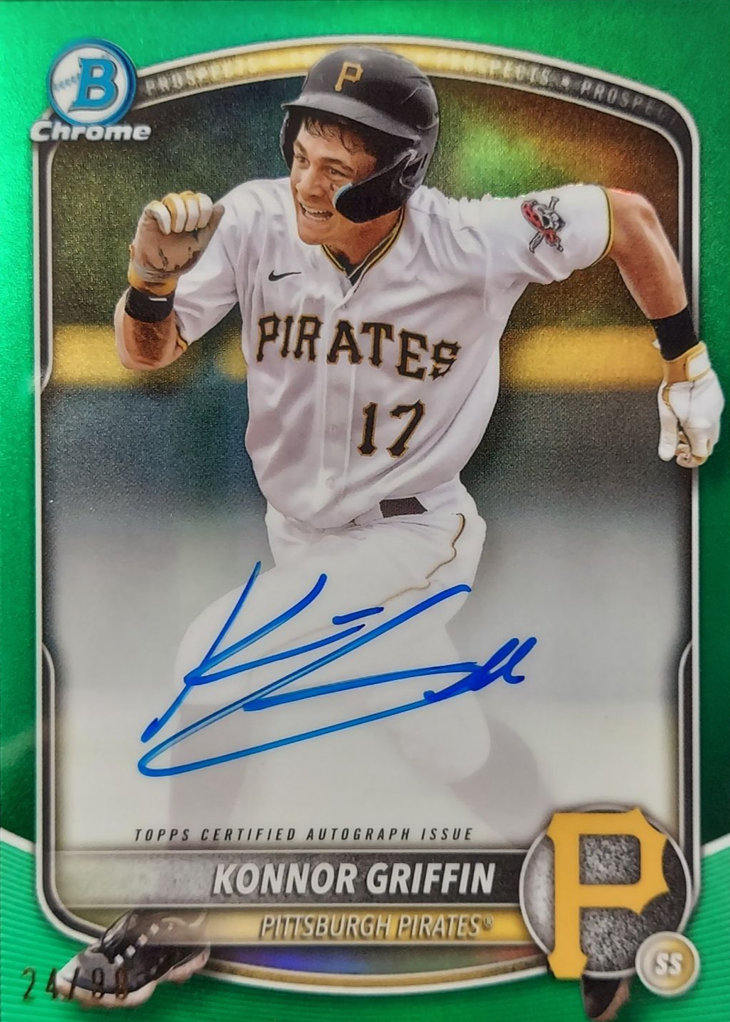 Konnor Griffin 2025 Bowman #CPA-KG Chrome Prospect Auto - Green 