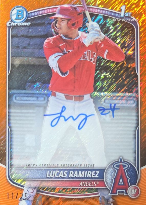 2025 Bowman #CPA-LR Chrome Prospect Auto - Orange Shimmer Refractor /25 (1st)