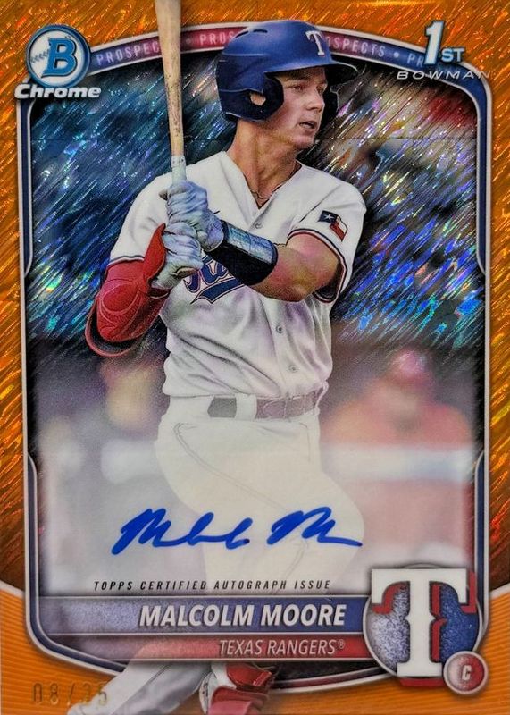 2025 Bowman #CPA-MMO Chrome Prospect Auto - Orange Shimmer Refractor /25 (1st)