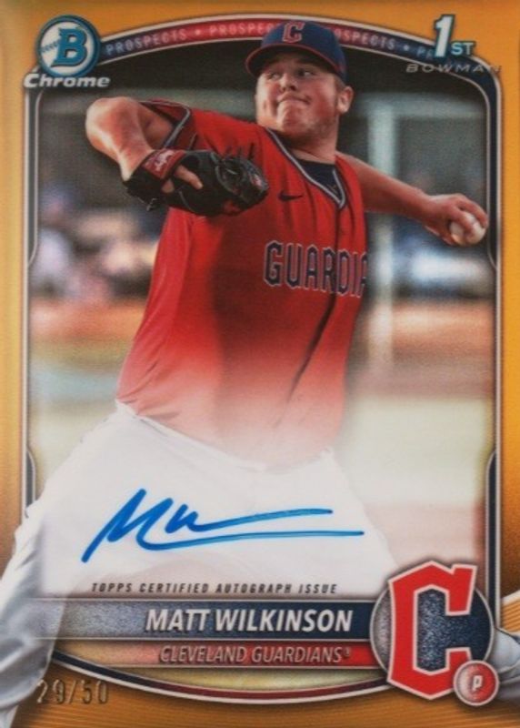 2025 Bowman #CPA-MW Chrome Prospect Auto - Gold Lava Refractor /50 (1st)