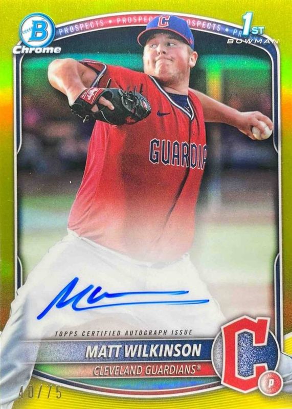 2025 Bowman #CPA-MW Chrome Prospect Auto - Yellow Refractor /75 (1st)