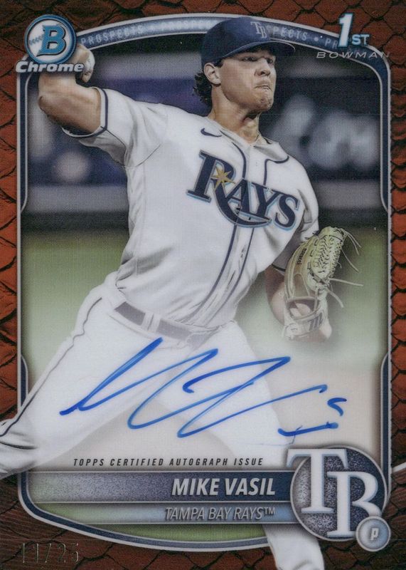 2025 Bowman #CPA-MV Chrome Prospect Auto - Reptilian Orange Refractor /25 (1st)