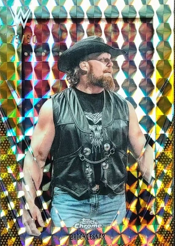 2026 Topps Chrome WWE #168 Gold Geometric Refractor /50
