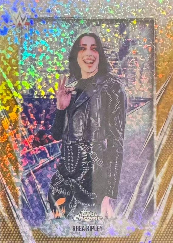 Rhea Ripley 2026 Topps Chrome WWE #20 Gold Mini Diamond Refractor /50 ...