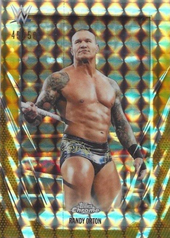 2026 Topps Chrome WWE #72 Gold Geometric Refractor /50