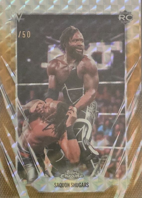 2026 Topps Chrome WWE #154 Gold Geometric Refractor /50