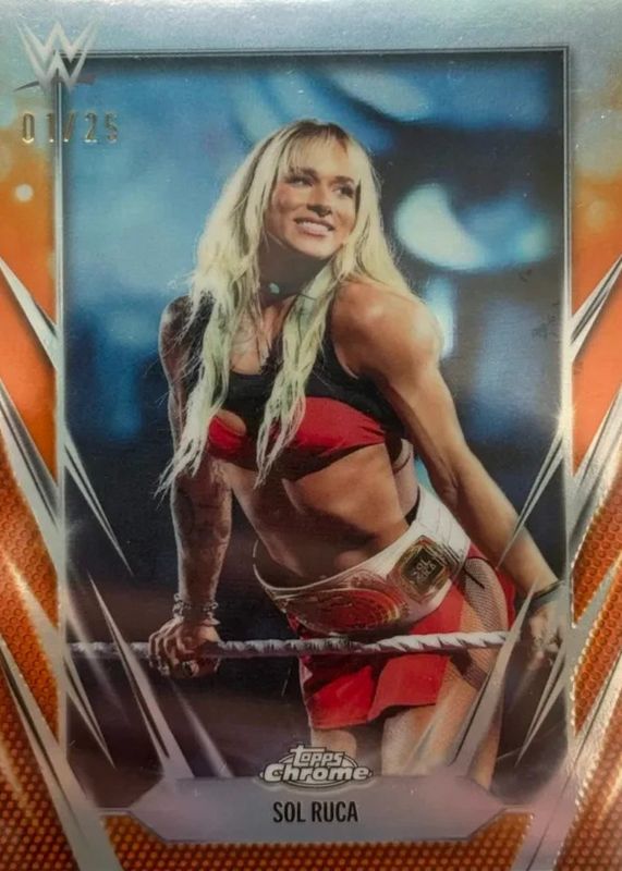 2026 Topps Chrome WWE #34 Orange Refractor /25