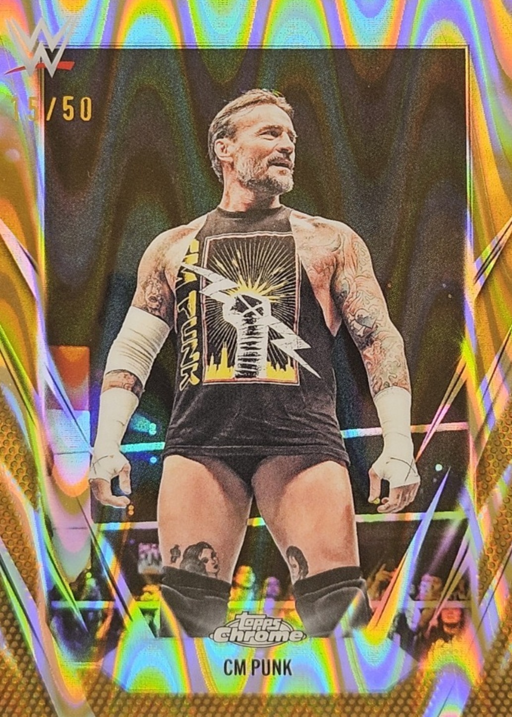 CM Punk 2026 Topps Chrome WWE #49 Gold RayWave Refractor /50 Price ...