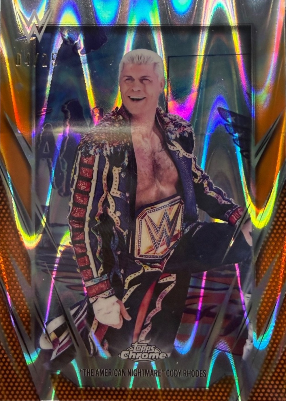 Cody Rhodes 2026 Topps Chrome WWE #21 Orange RayWave Refractor /25 ...