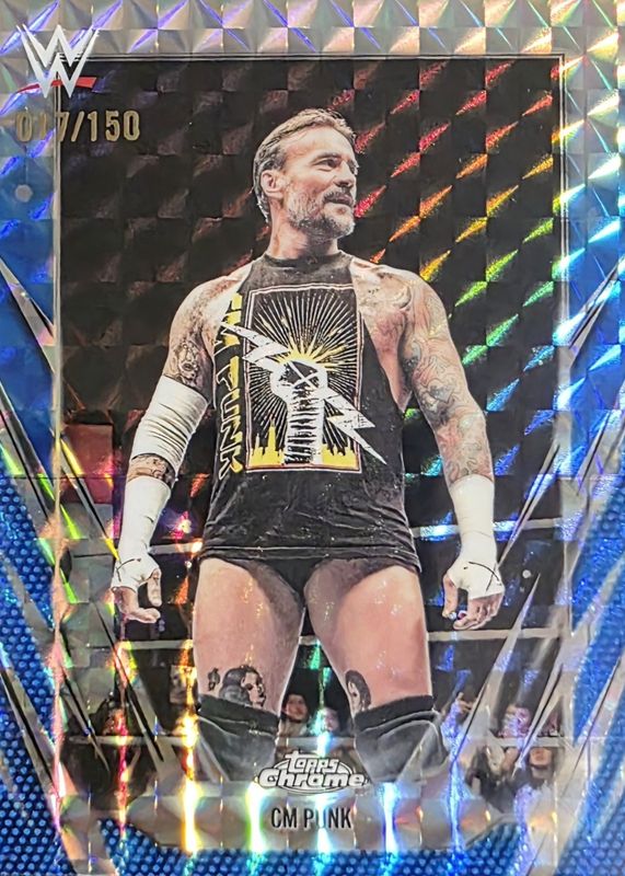 2026 Topps Chrome WWE #49 Blue Geometric Refractor /150