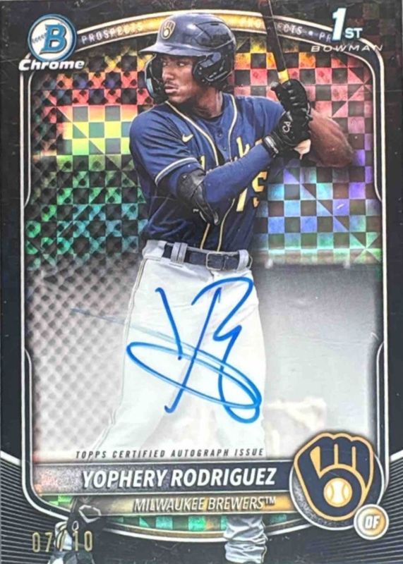 2025 Bowman #CPA-YR Chrome Prospect Auto - Black X-Fractor /10 (1st)