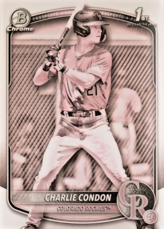 Charlie Condon 2025 Bowman #BCP-75 Chrome Prospects - Pearl Refractor (1st) RAW