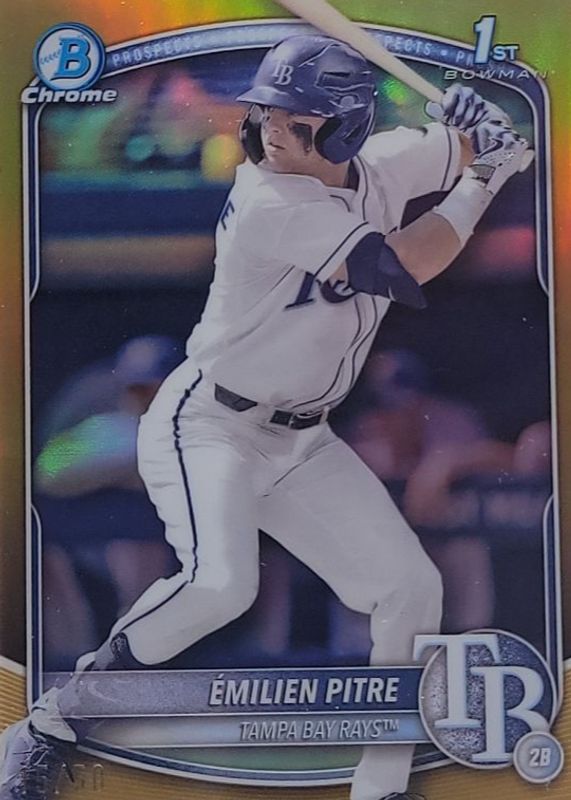 Emilien Pitre 2025 Bowman #BCP-83 Chrome Prospects - Gold Refractor /50 (1st) RAW