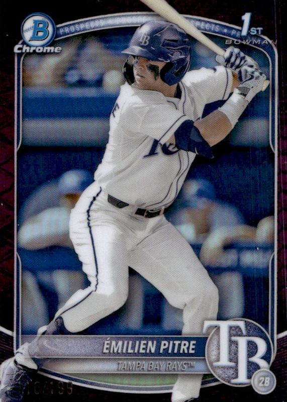 2025 Bowman #BCP-83 Chrome Prospects - Reptilian Fushcia Refractor /199 (1st)