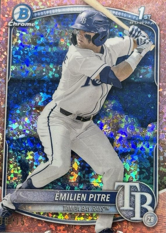 Emilien Pitre 2025 Bowman #BCP-83 Chrome Prospects - Rose Gold Mini Diamond Refractor /15 (1st) RAW