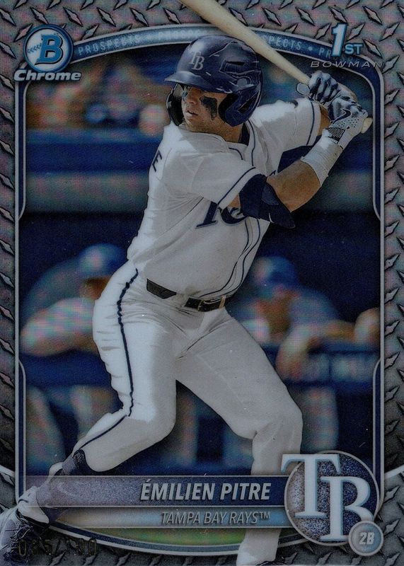 Emilien Pitre 2025 Bowman #BCP-83 Chrome Prospects - Steel Metal Refractor /100 (1st) RAW