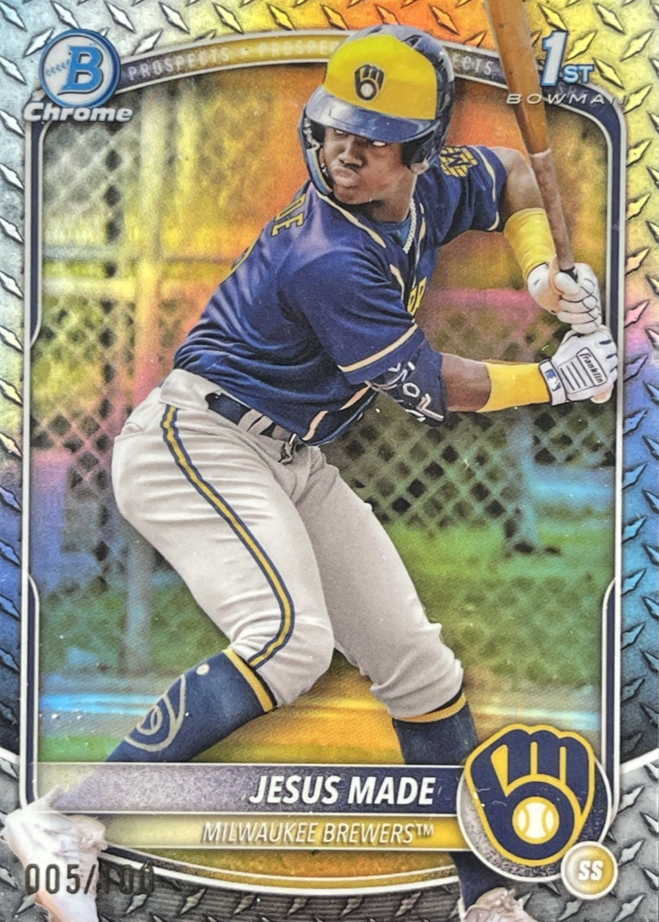 Jesus Made 2025 Bowman #BCP-50 Chrome Prospects - Steel Metal