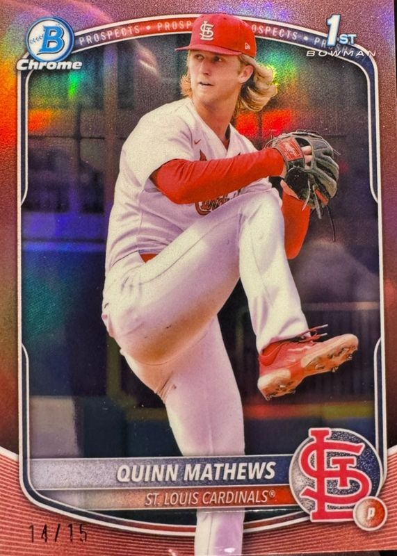 2025 Bowman #BCP-25 Chrome Prospects - Rose Gold Refractor /15 (1st)