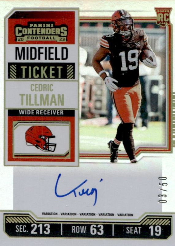 2023 Contenders #104 Rookie Ticket Auto Variation - Midfield Ticket /50