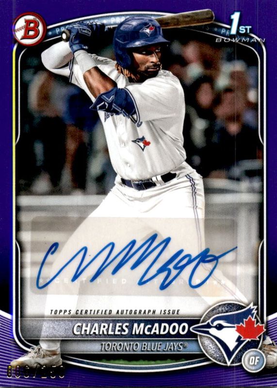 2025 Bowman #BPA-CM Prospect Auto - Purple Border /250 (1st)
