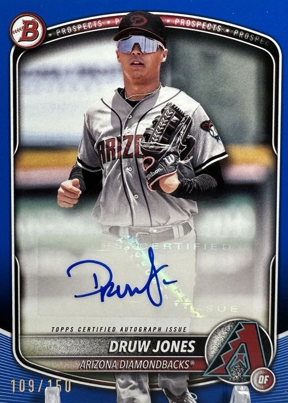 Druw Jones 2025 Bowman #BPA-DJ Prospect Auto - Blue Border /150 RAW