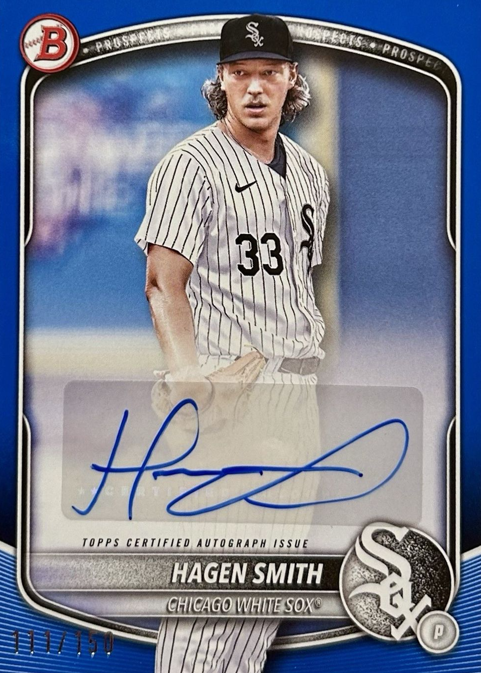 Hagen Smith 2025 Bowman #BPA-HS Prospect Auto - Blue Border /150