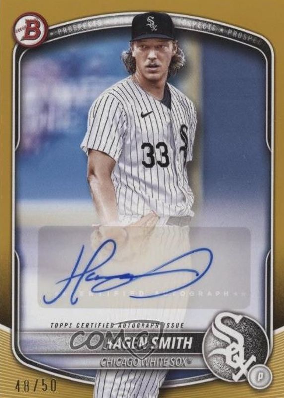 Hagen Smith 2025 Bowman #BPA-HS Prospect Auto - Gold Border /50 RAW