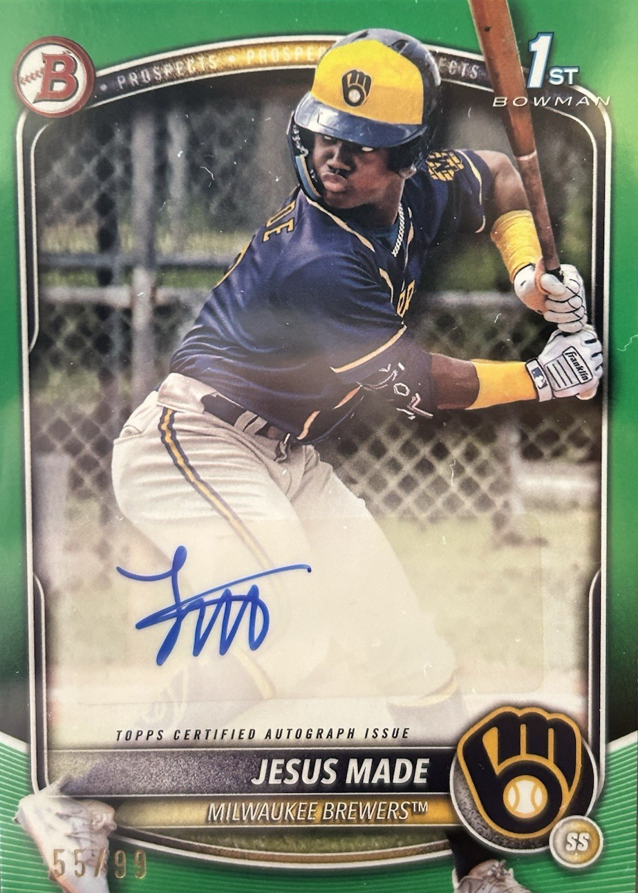 Jesus Made 2025 Bowman #BPA-JM Prospect Auto - Green Border /99